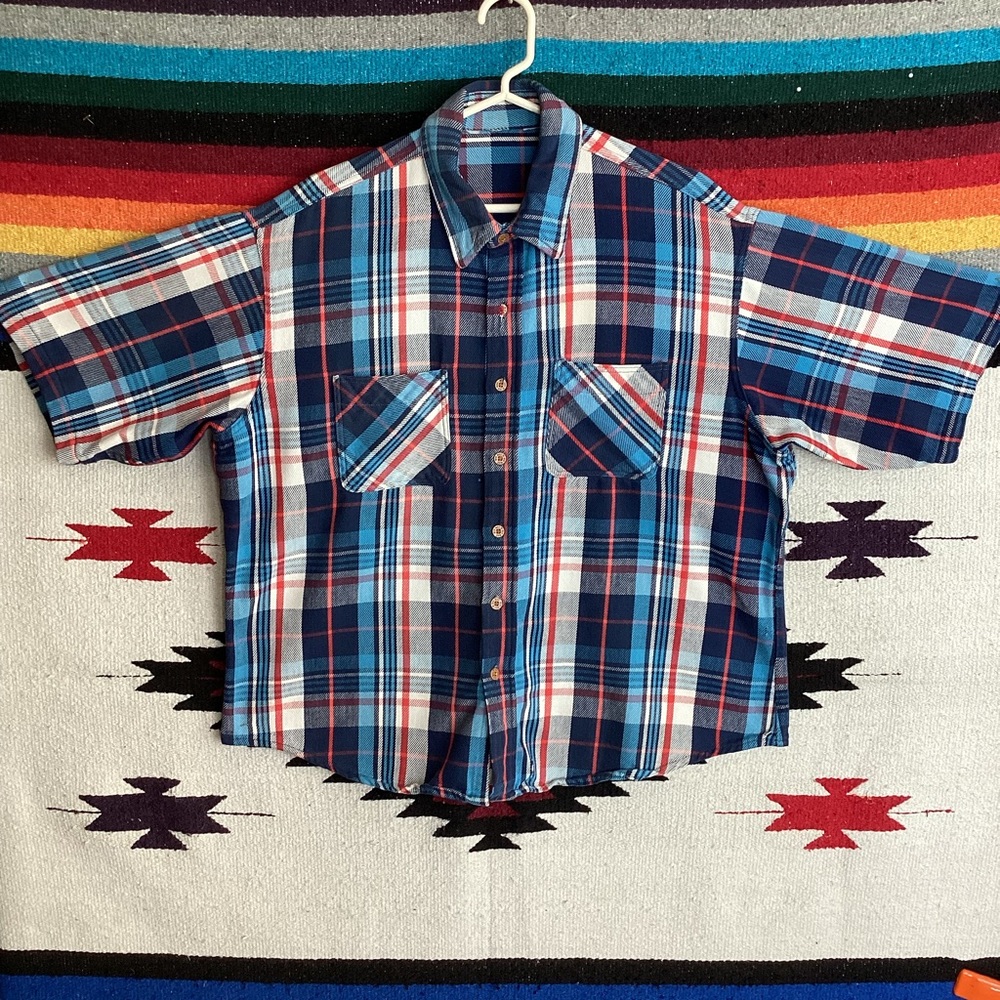 Vintage Big Mac Short Sleeve Plaid Button Down Shirt
